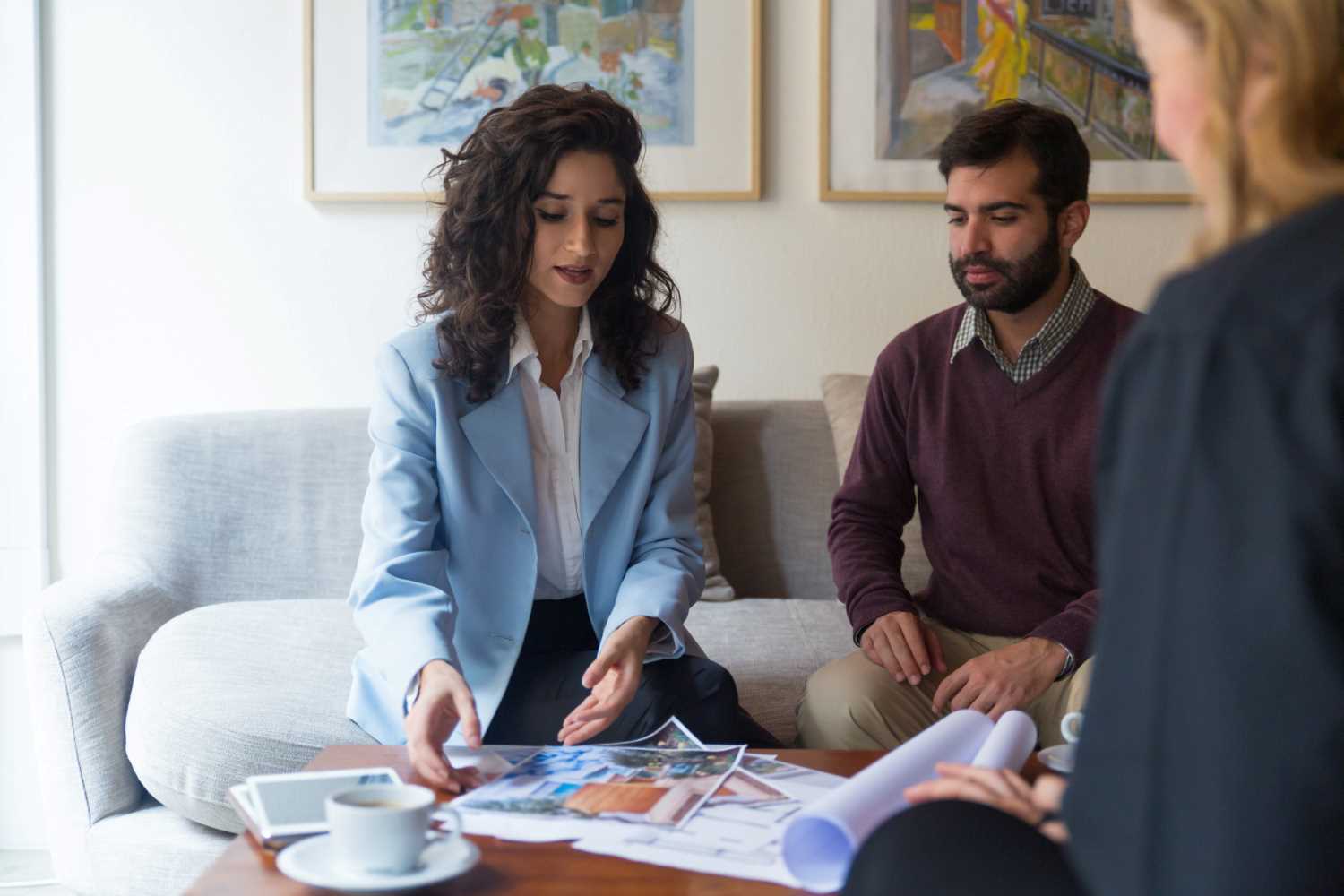 Broker Discussing with Client